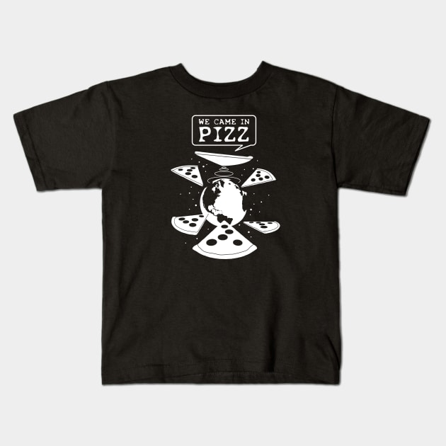 Pizza From Space Kids T-Shirt by TMBTM